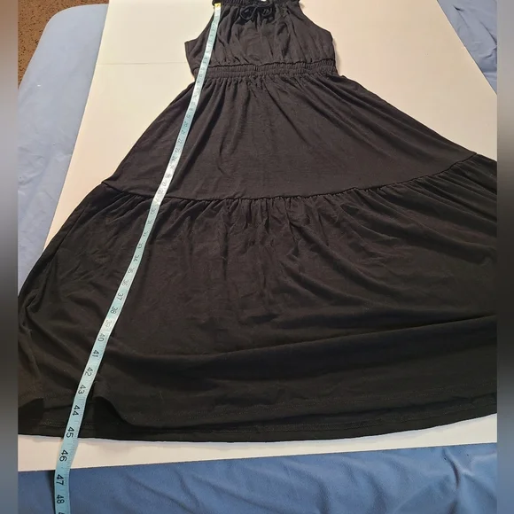 Zaful Black Sleeveless Comfy Layered Maxi Dress NWT Medium - Picture 10 of 11